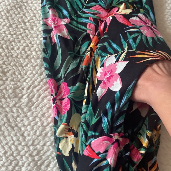 Tropical print beach Bandeau Maxi Dress with pockets - Picture 5 of 5